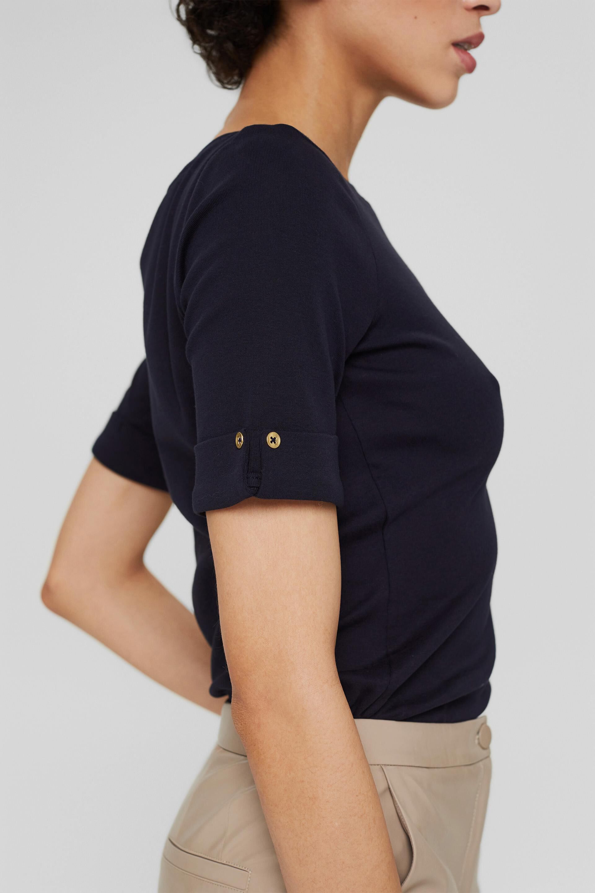 Esprit Bio-Baumwolle Umschlagbündchen mit T-Shirt aus