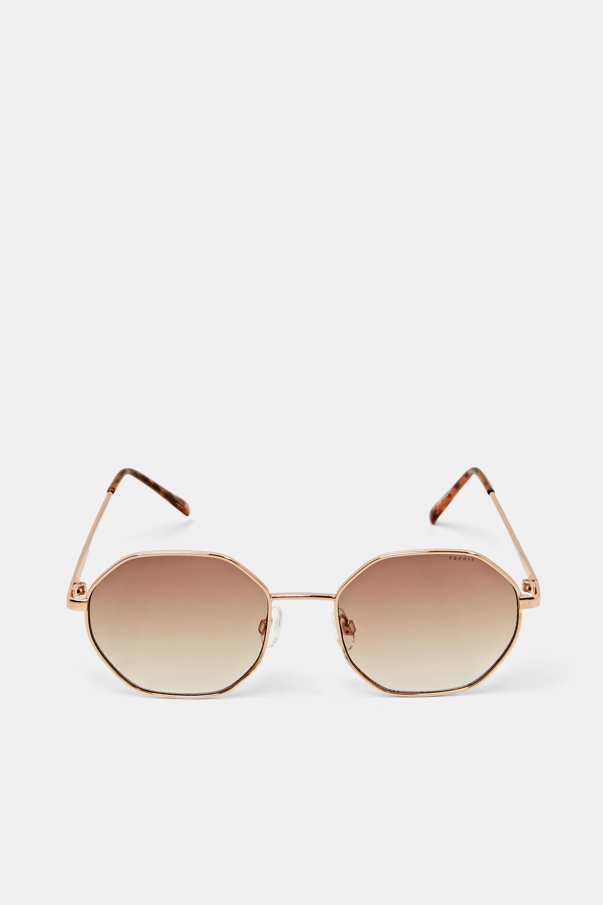 Esprit Online Store Sonnenbrille mit filigranem goldfarbenem Metallrahmen