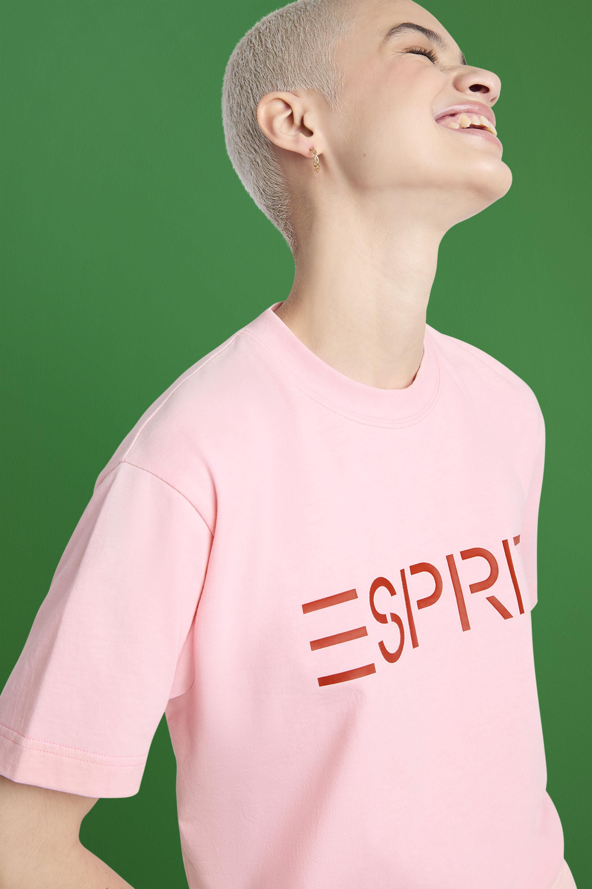 Esprit Damen T-Shirt aus Logo mit Jersey-Baumwolle