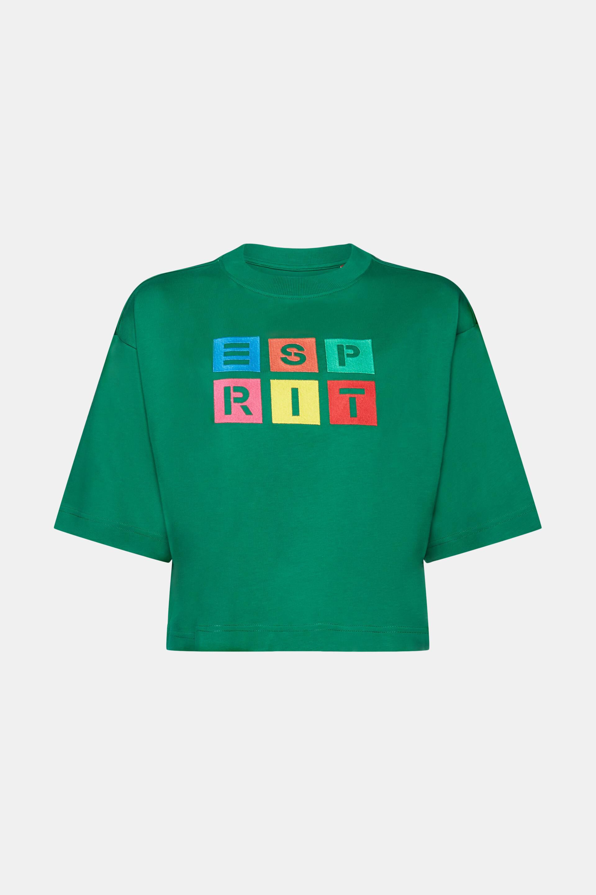 Esprit Damen T-Shirt mit Baumwolle aufgesticktem % 100 Logo