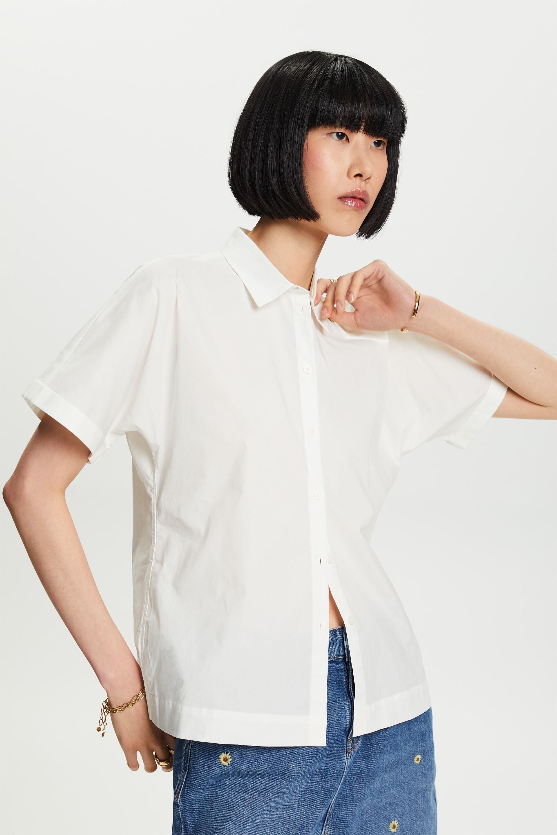 Esprit Shirt Short Cotton Sleeve Poplin