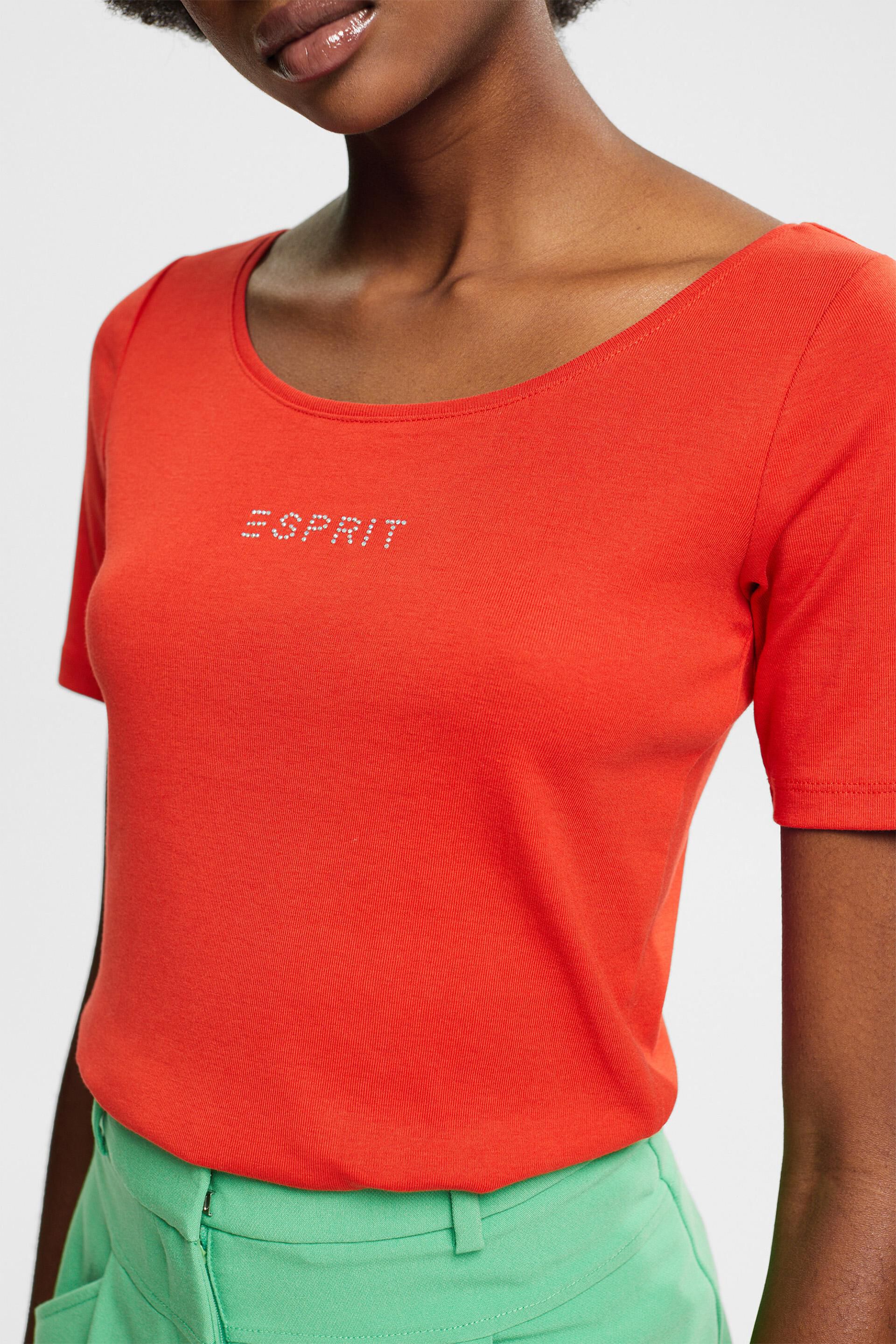 Esprit T-Shirt mit Strass-Logo