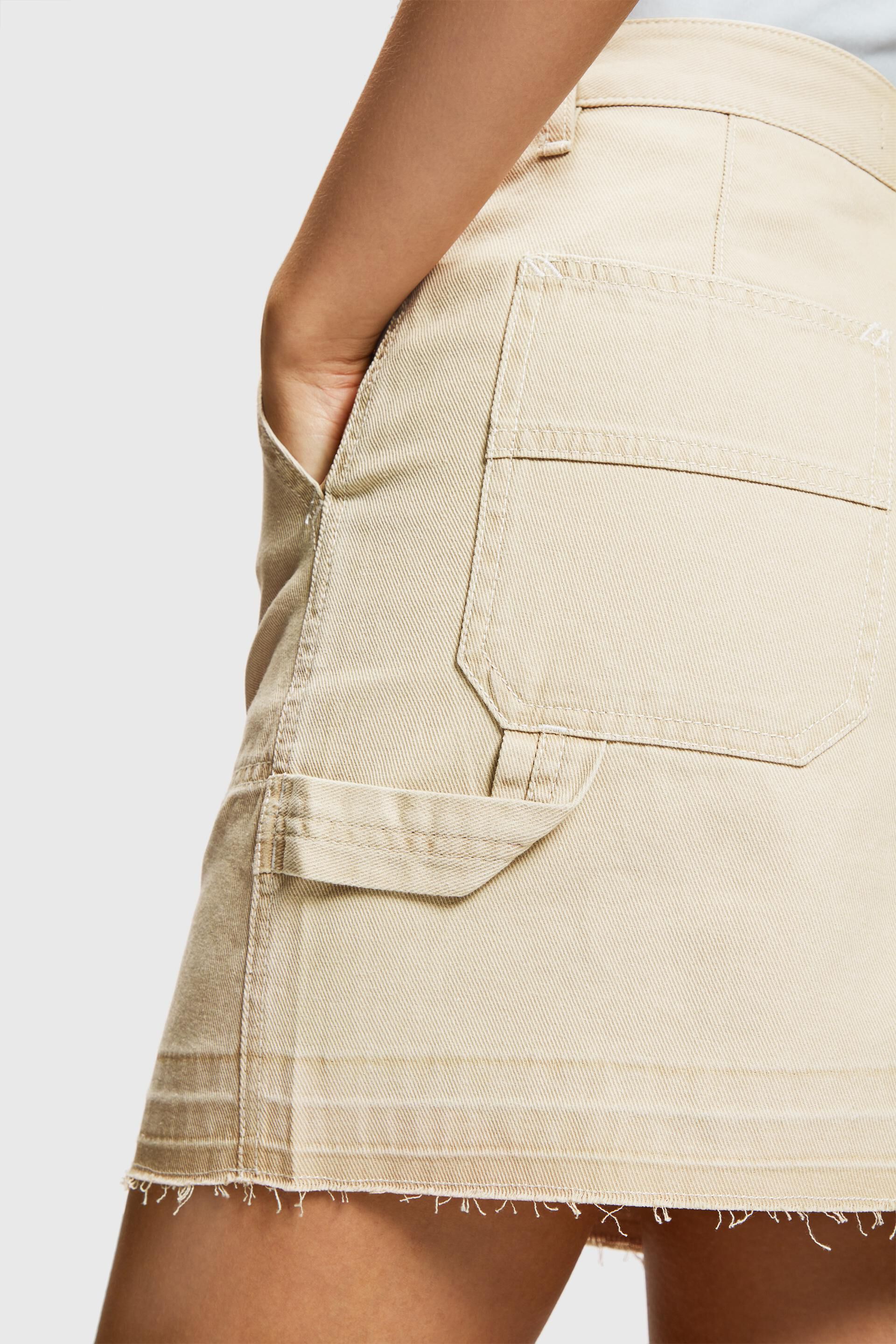 Esprit Damen Workwear-Minirock mit freiliegendem Saum