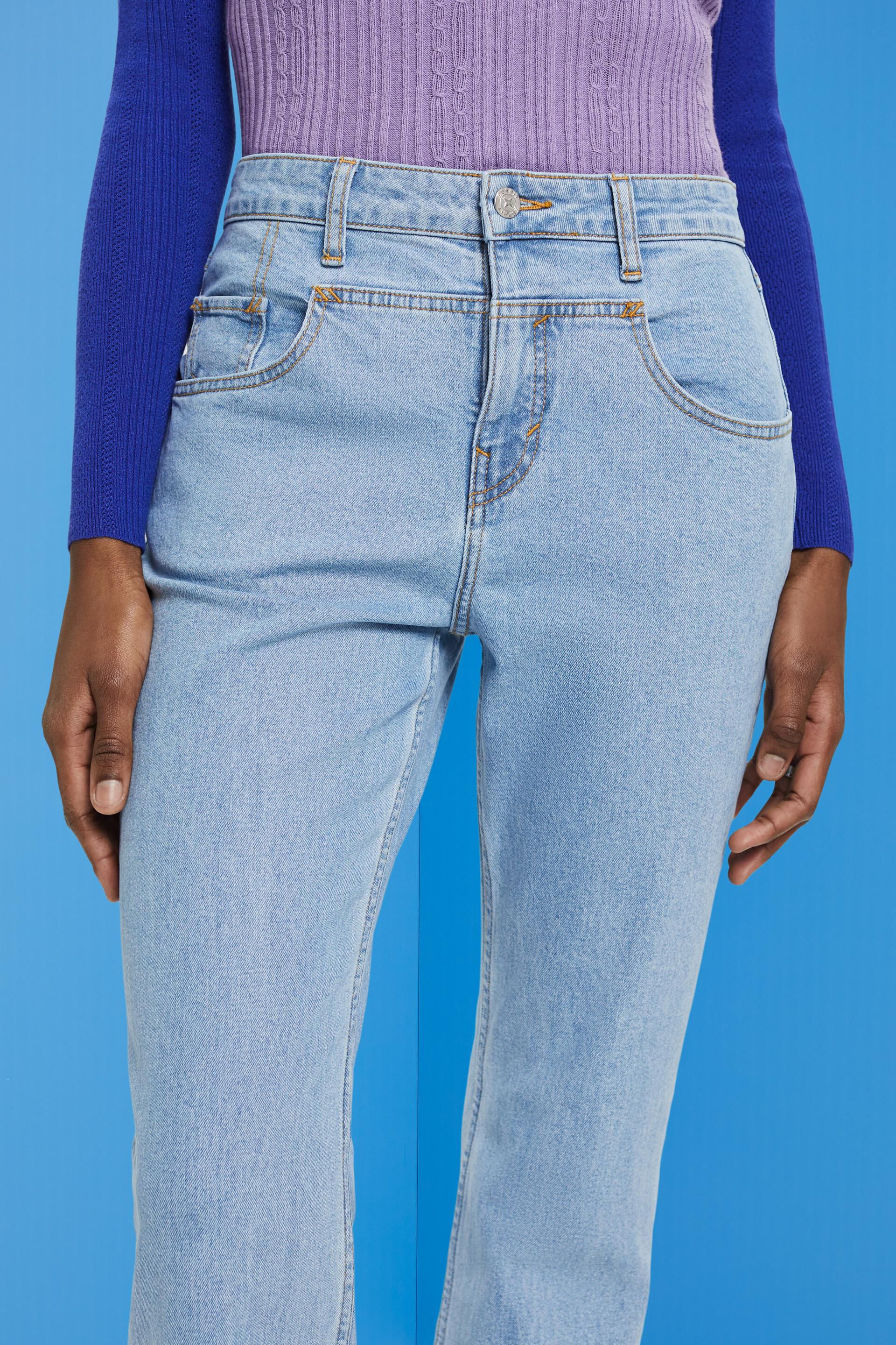 Esprit Damen Bootcut-Jeans mit markanter Passe