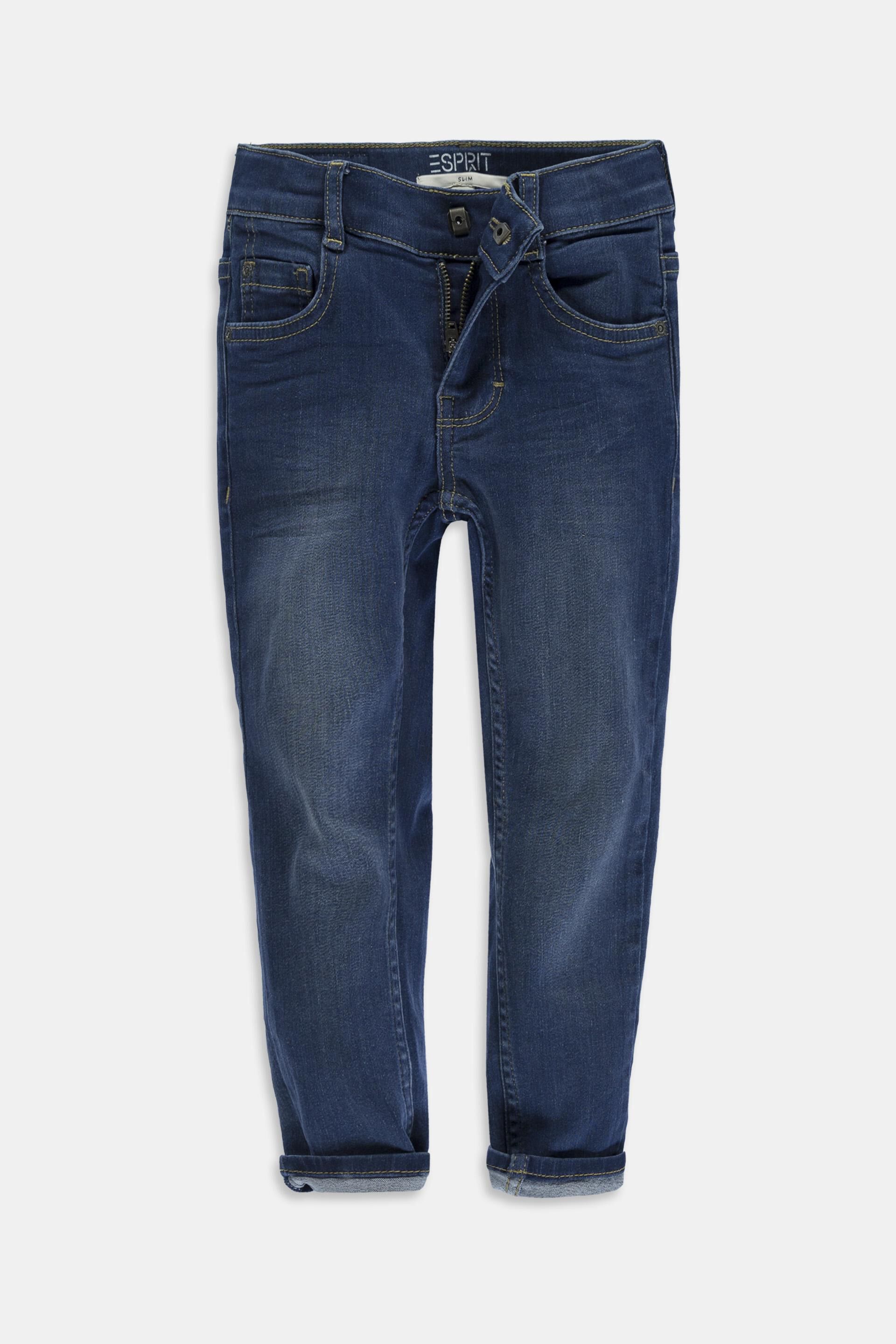 Esprit Teppich Washed stretch jeans with an adjustable waistband