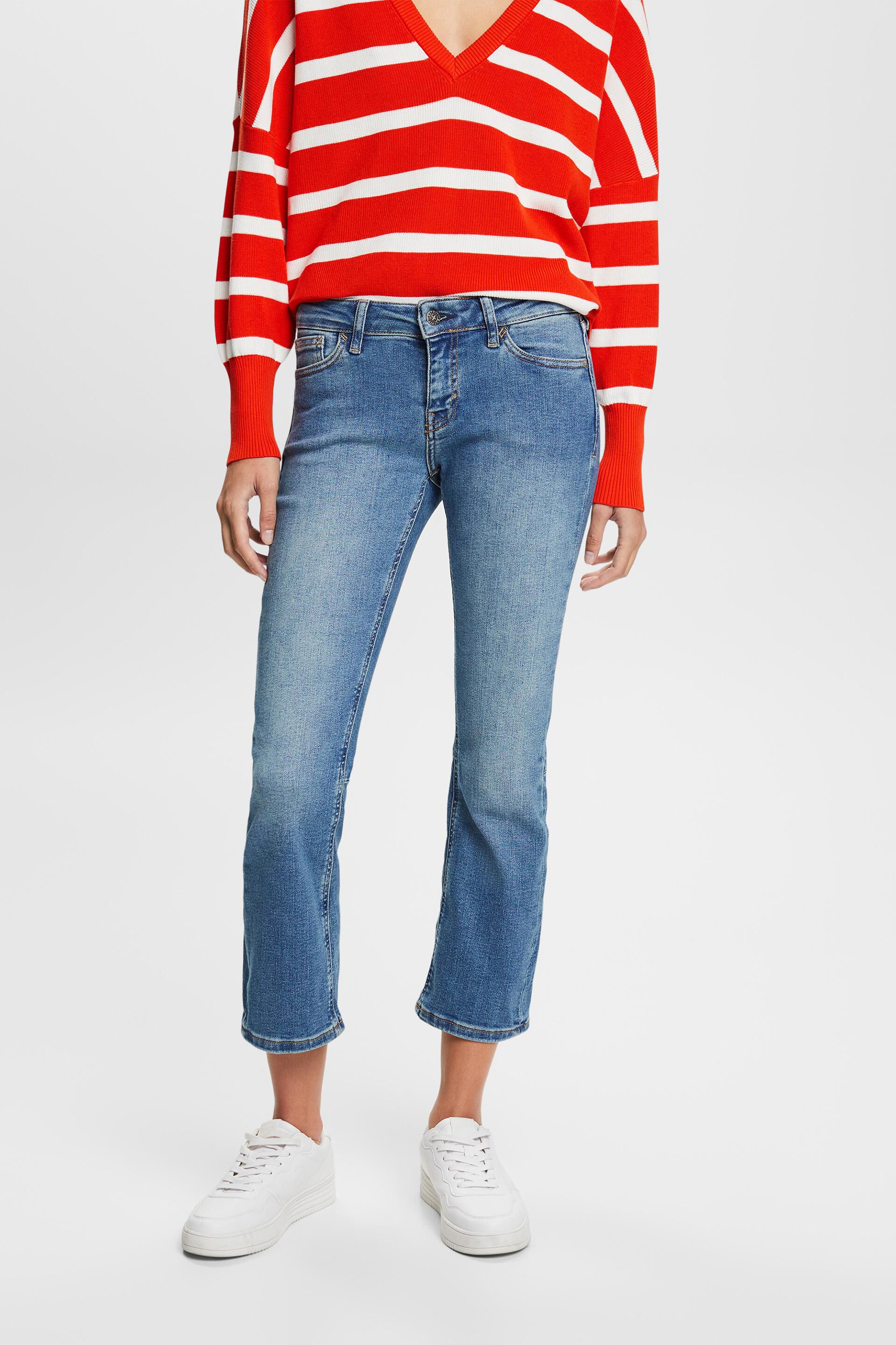 Low-Rise Cropped Flared Jeans