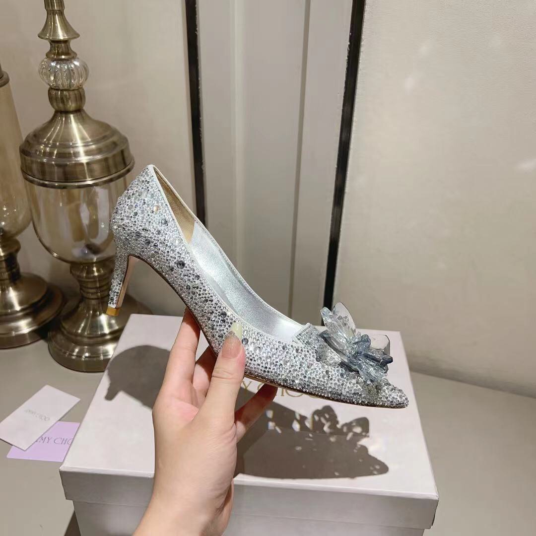 Jimmy Choo Alia Suede crystal high heels