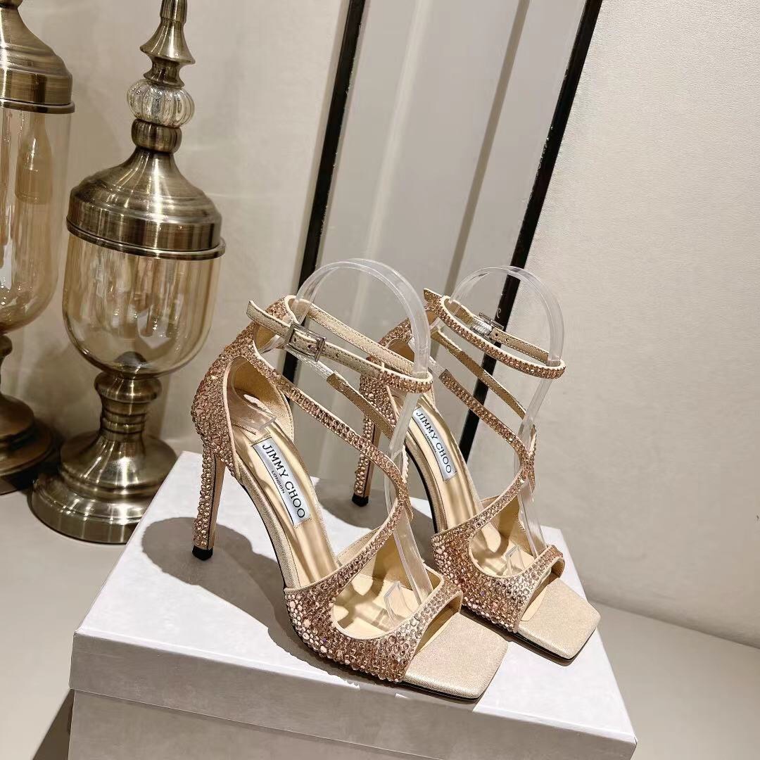 Jimmy Choo Alia Suede crystal high heels