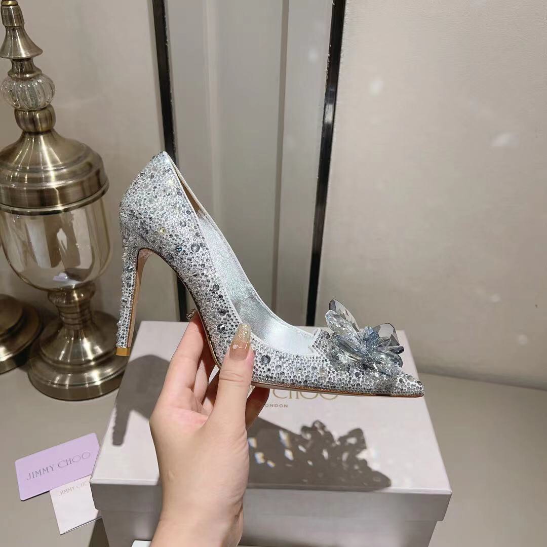 Jimmy Choo Alia Suede crystal high heels