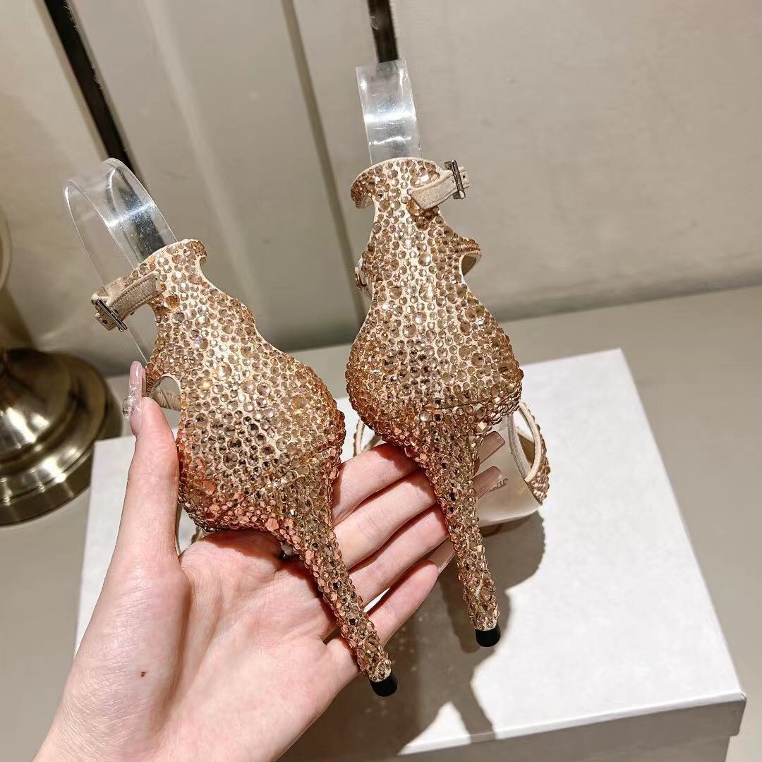 Jimmy Choo Alia Suede crystal high heels