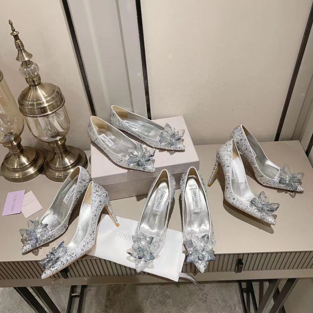 Jimmy Choo Alia Suede crystal high heels