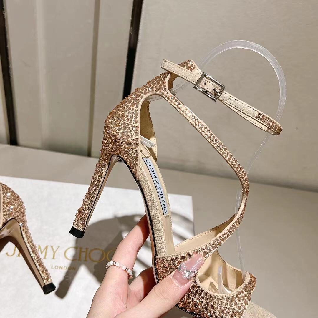 Jimmy Choo Alia Suede crystal high heels