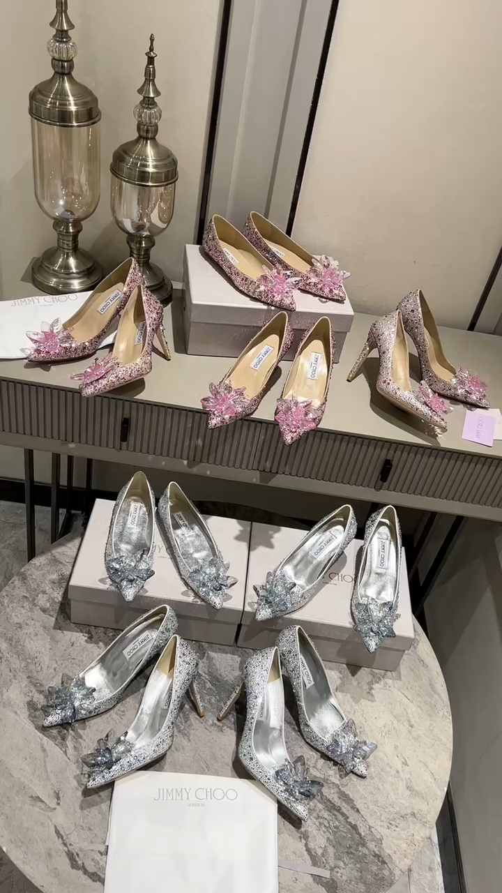 Jimmy Choo Alia Suede crystal high heels