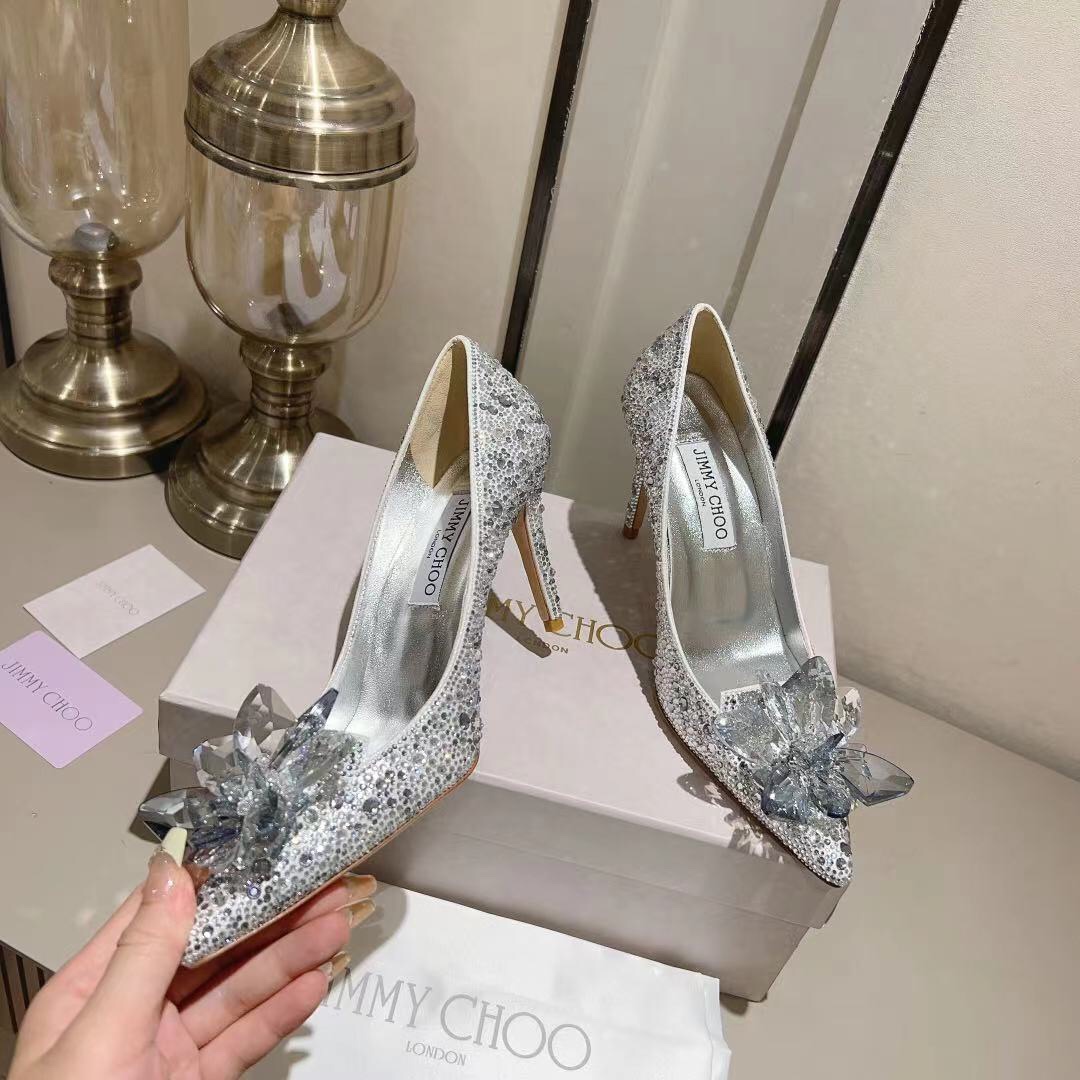 Jimmy Choo Alia Suede crystal high heels