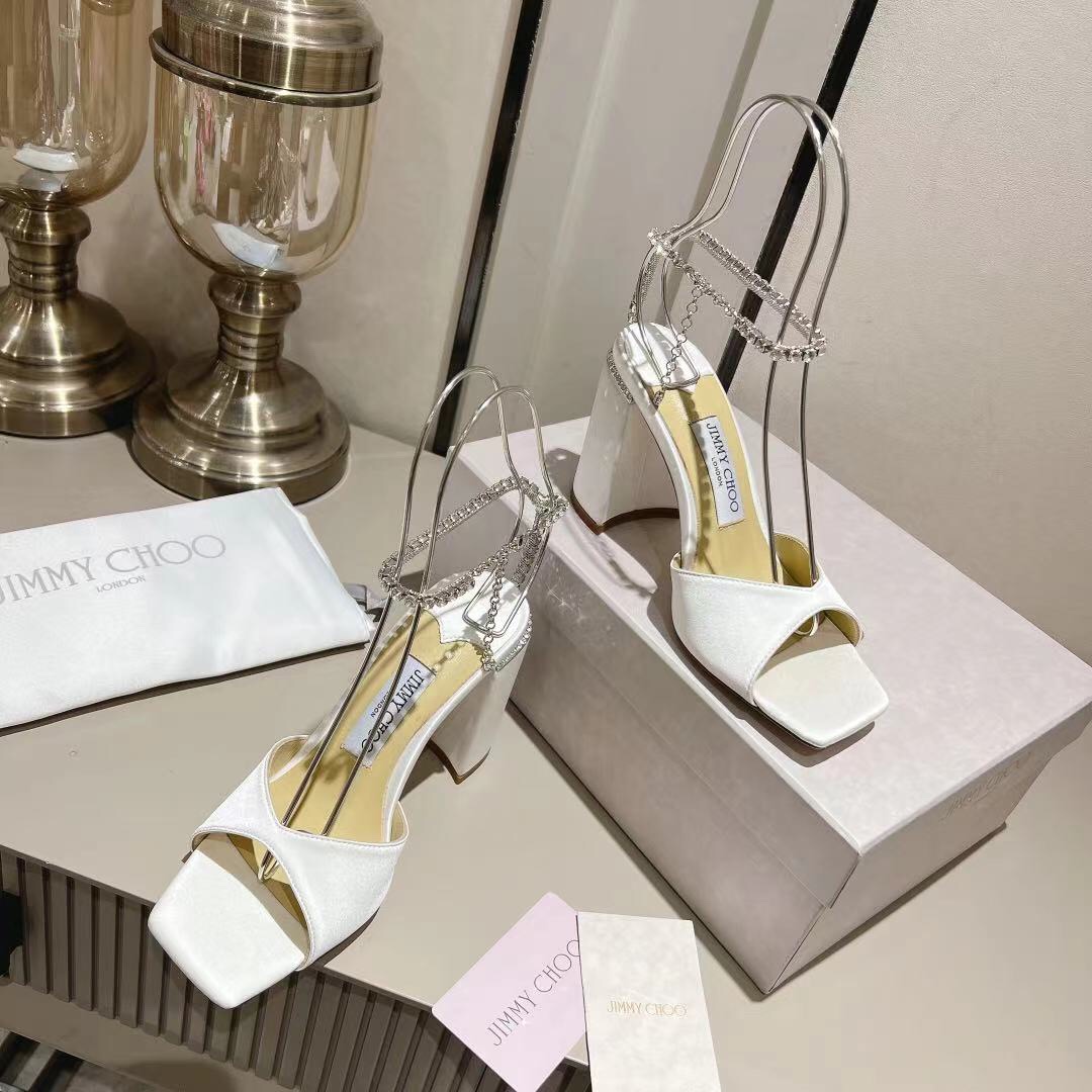 Jimmy Choo Alia Suede crystal high heels