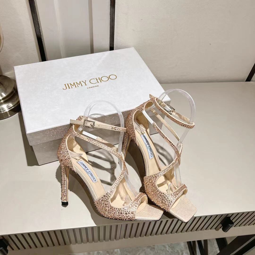 Jimmy Choo Alia Suede crystal high heels