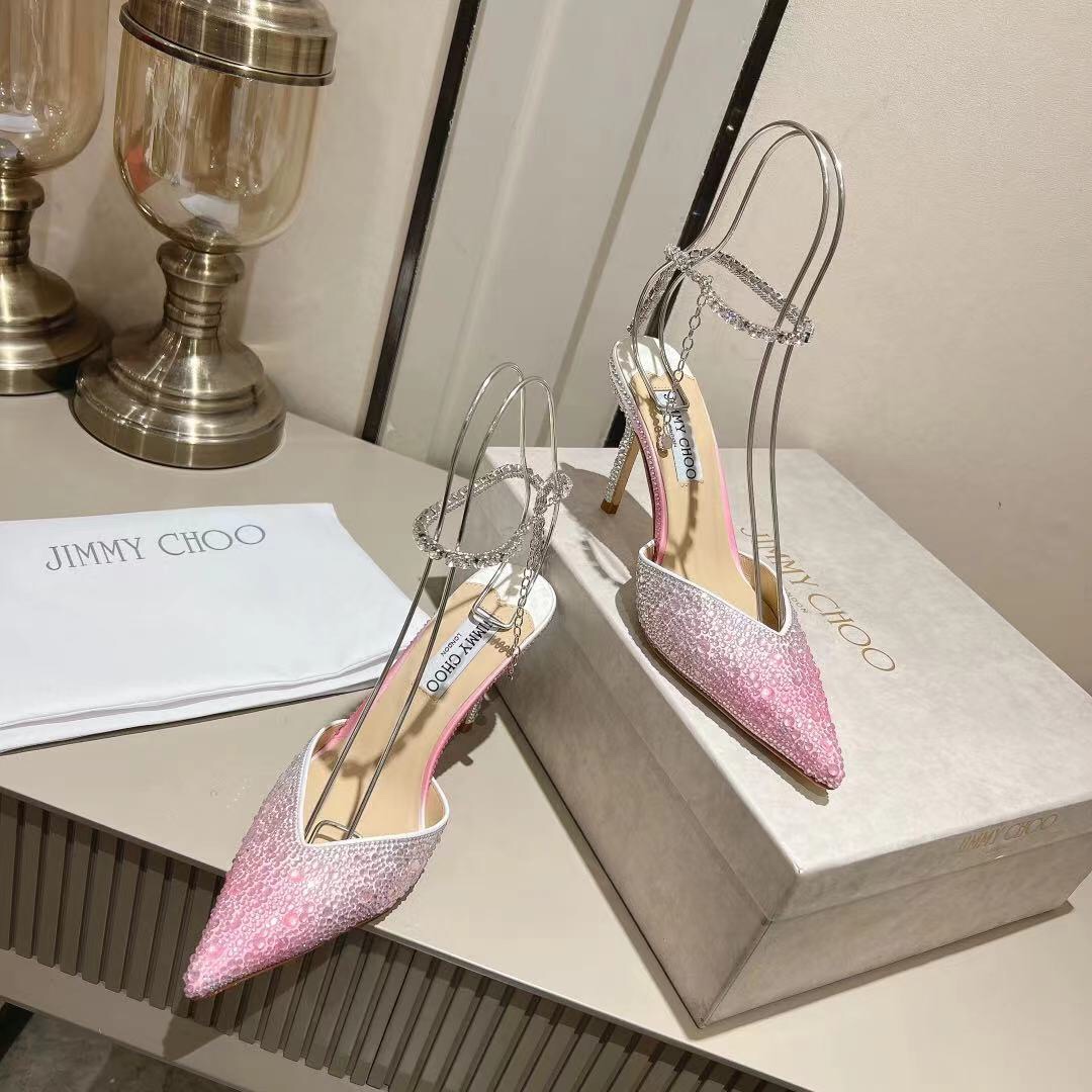 Jimmy Choo Alia Suede crystal high heels