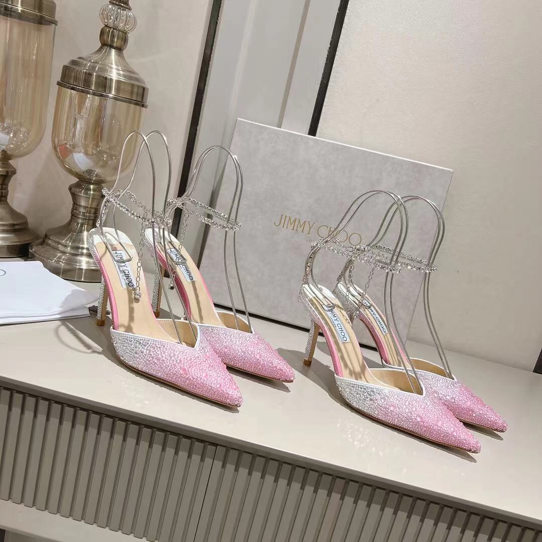 Jimmy Choo Alia Suede crystal high heels