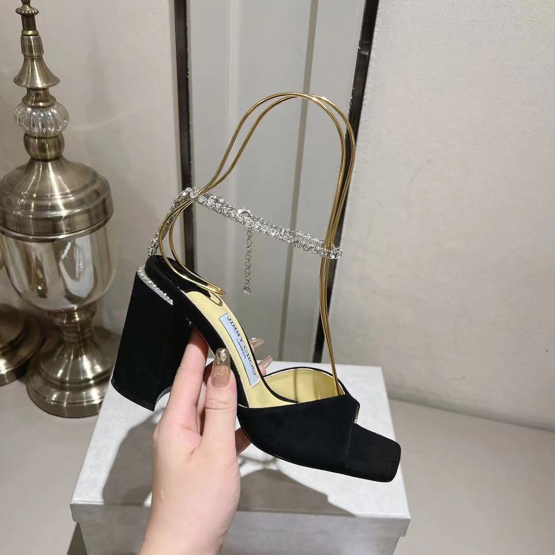 Jimmy Choo Alia Suede crystal high heels