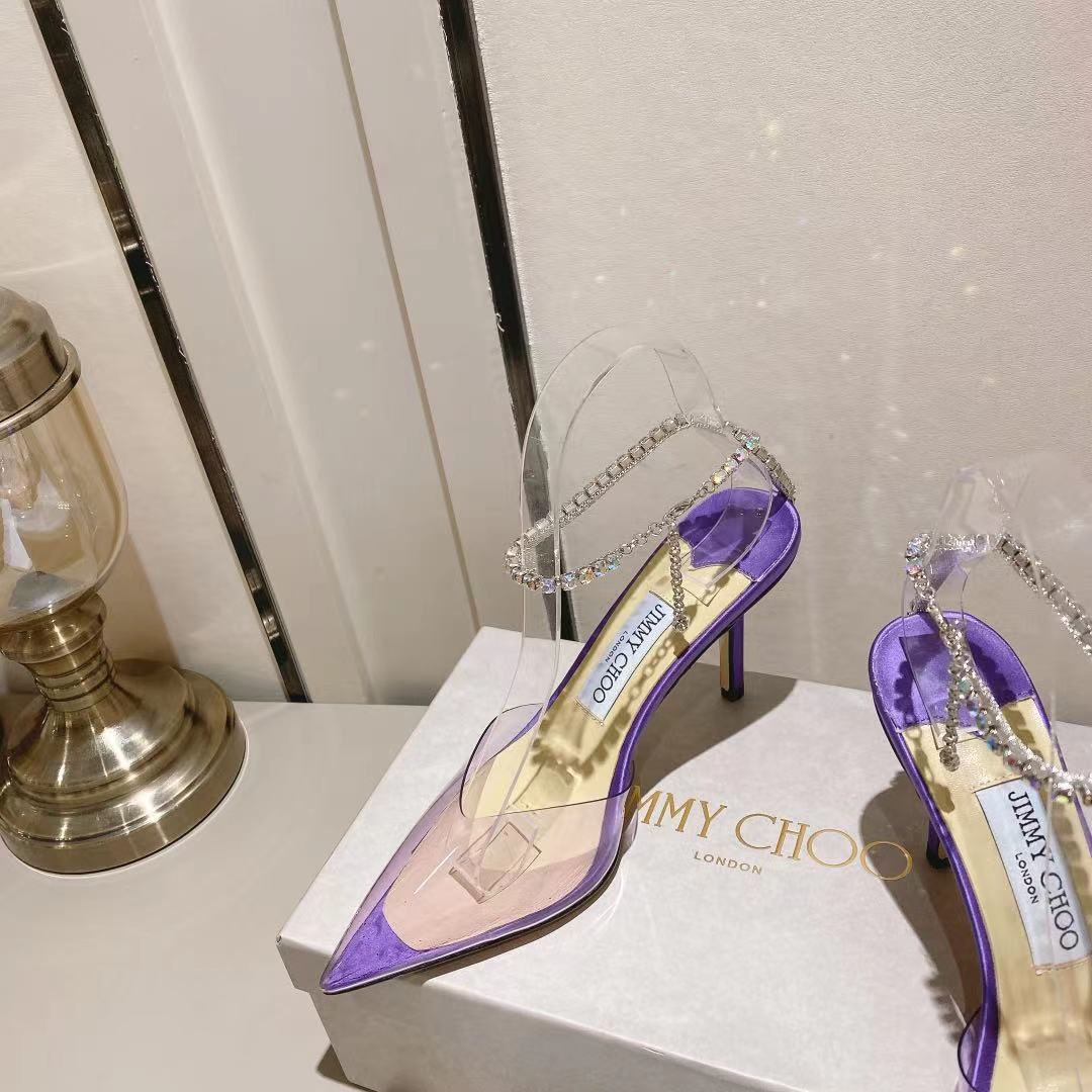 Jimmy Choo Alia Suede crystal high heels