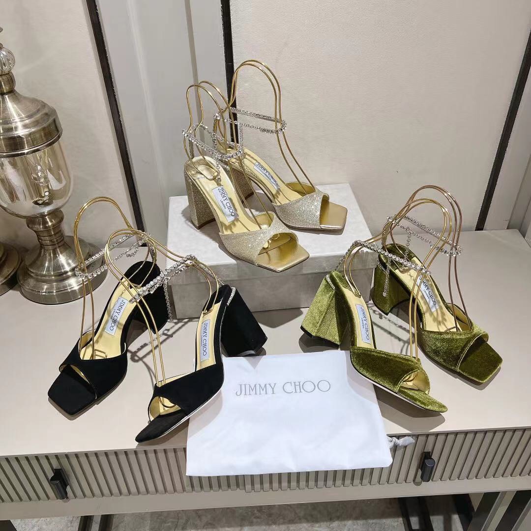 Jimmy Choo Alia Suede crystal high heels