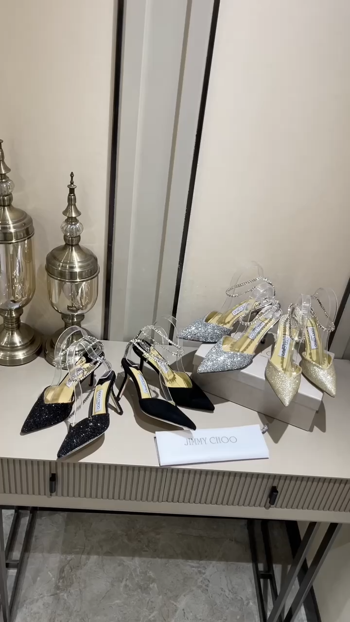 Jimmy Choo Alia Suede crystal high heels