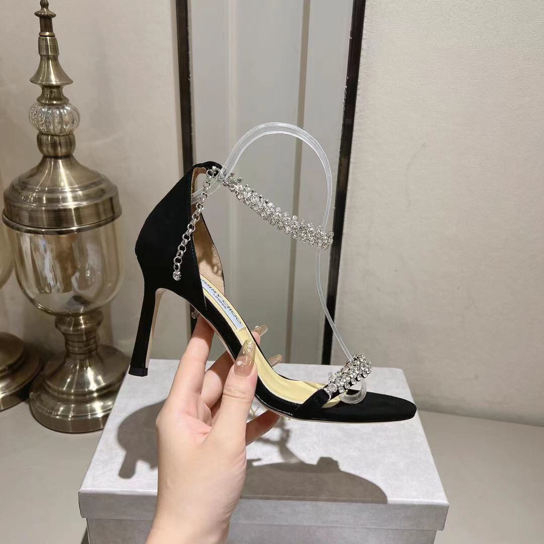 Jimmy Choo Alia Suede crystal high heels