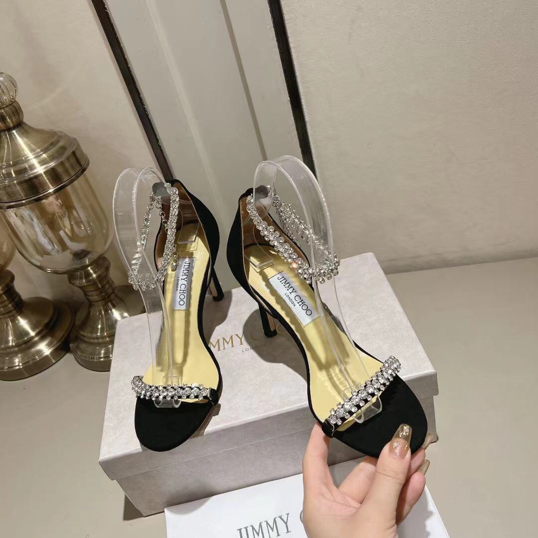 Jimmy Choo Alia Suede crystal high heels