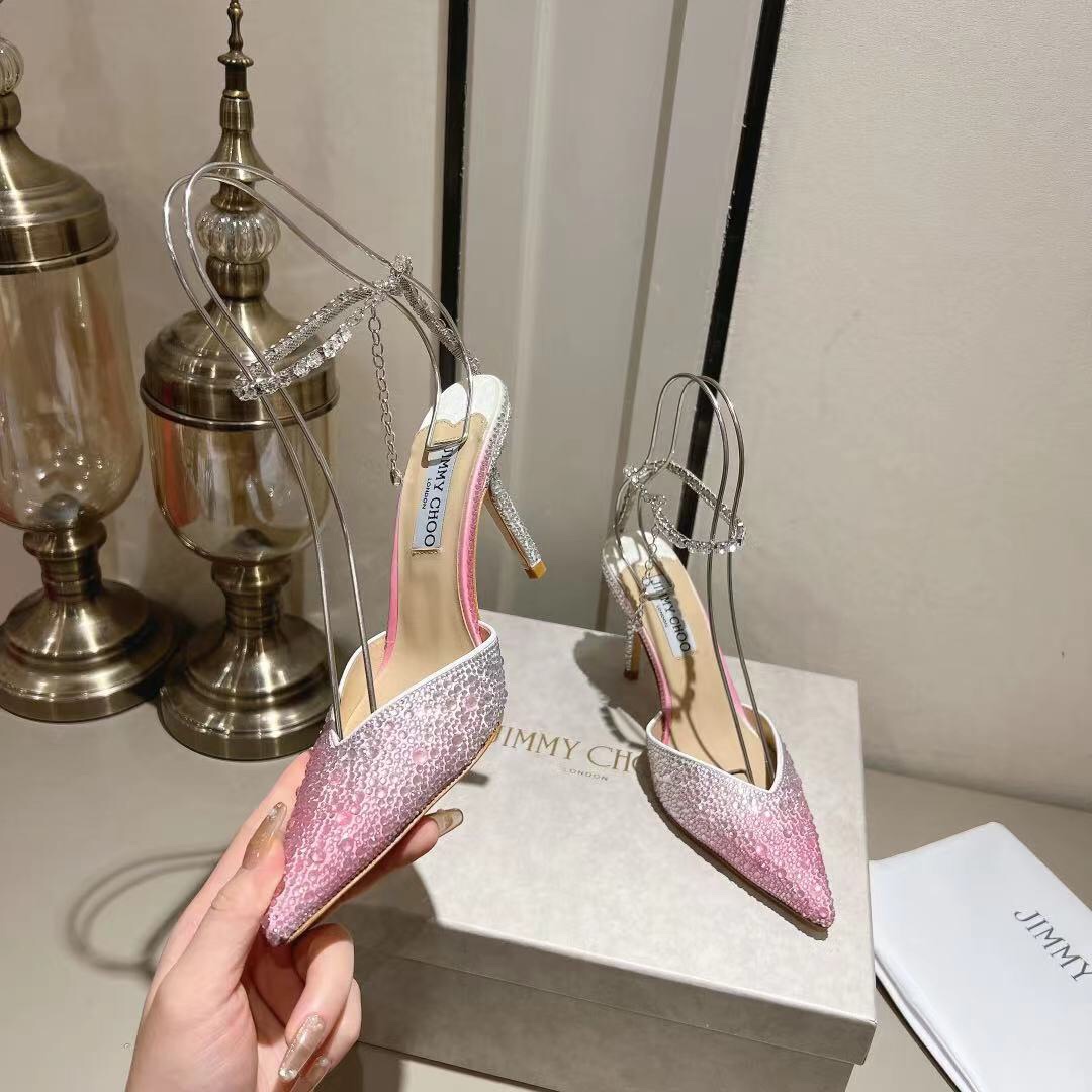 Jimmy Choo Alia Suede crystal high heels