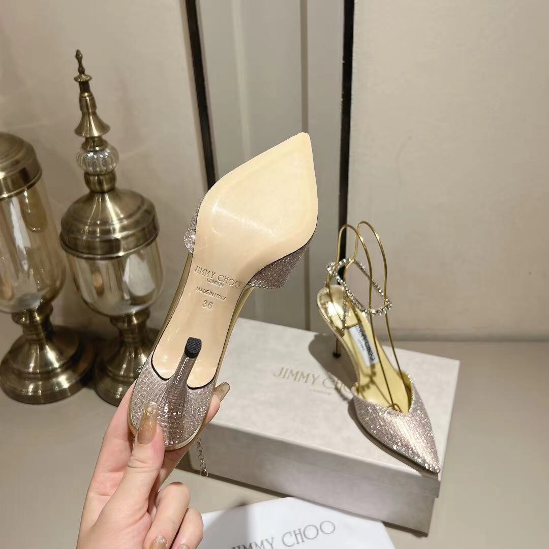 Jimmy Choo Alia Suede crystal high heels