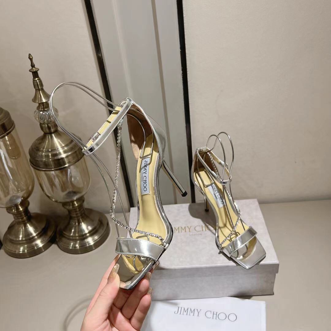 Jimmy Choo Alia Suede crystal high heels