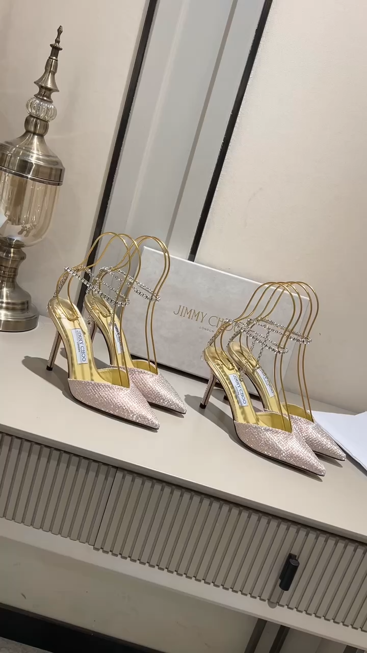 Jimmy Choo Alia Suede crystal high heels