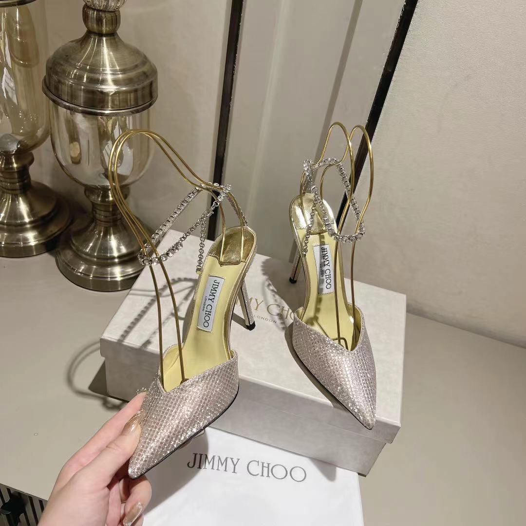 Jimmy Choo Alia Suede crystal high heels