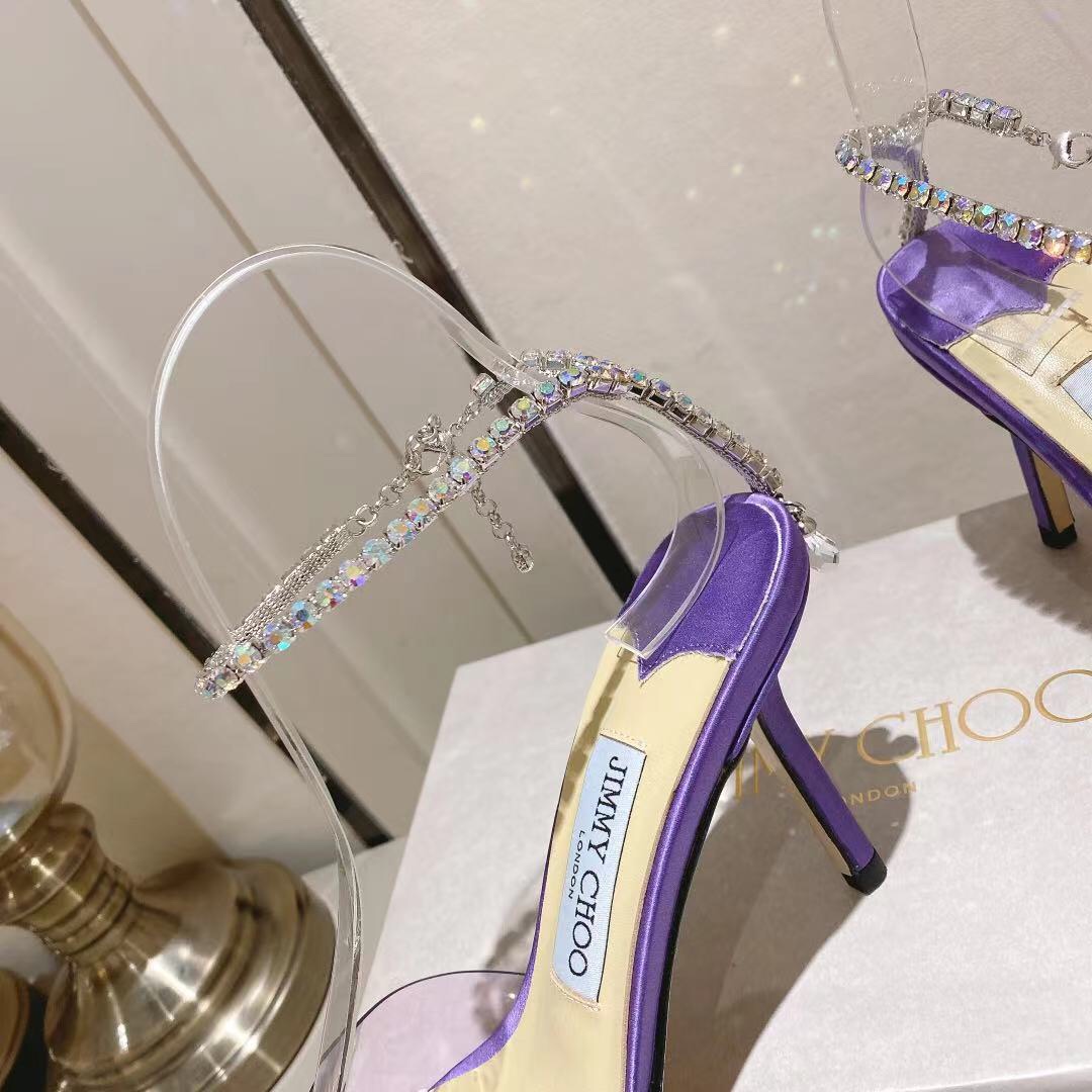 Jimmy Choo Alia Suede crystal high heels