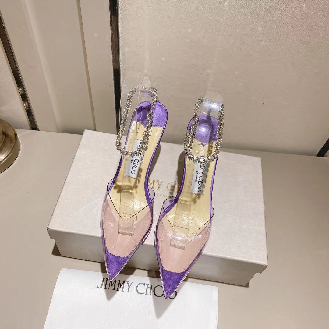 Jimmy Choo Alia Suede crystal high heels