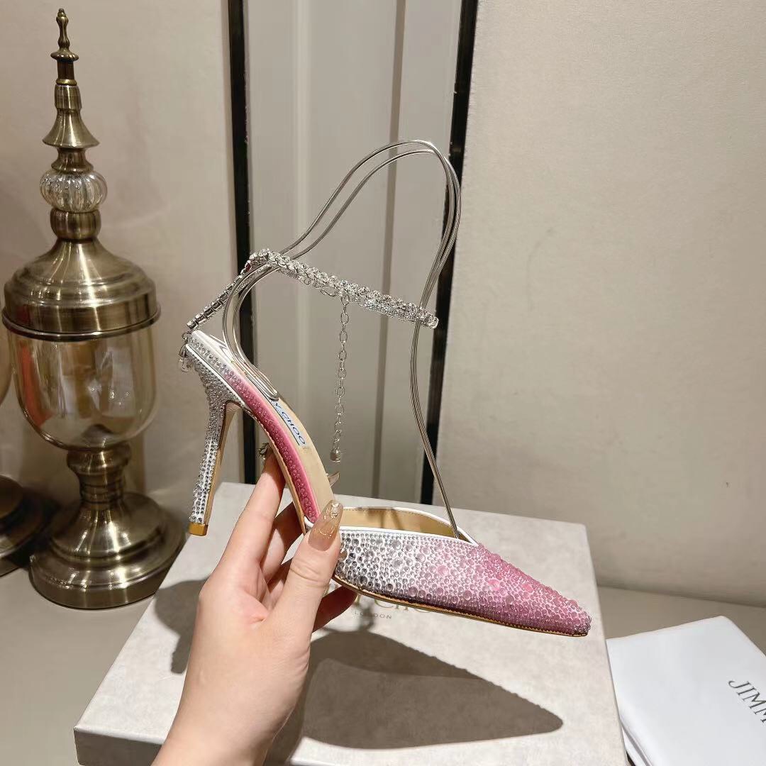 Jimmy Choo Alia Suede crystal high heels