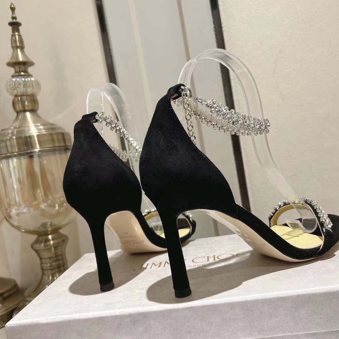 Jimmy Choo Alia Suede crystal high heels