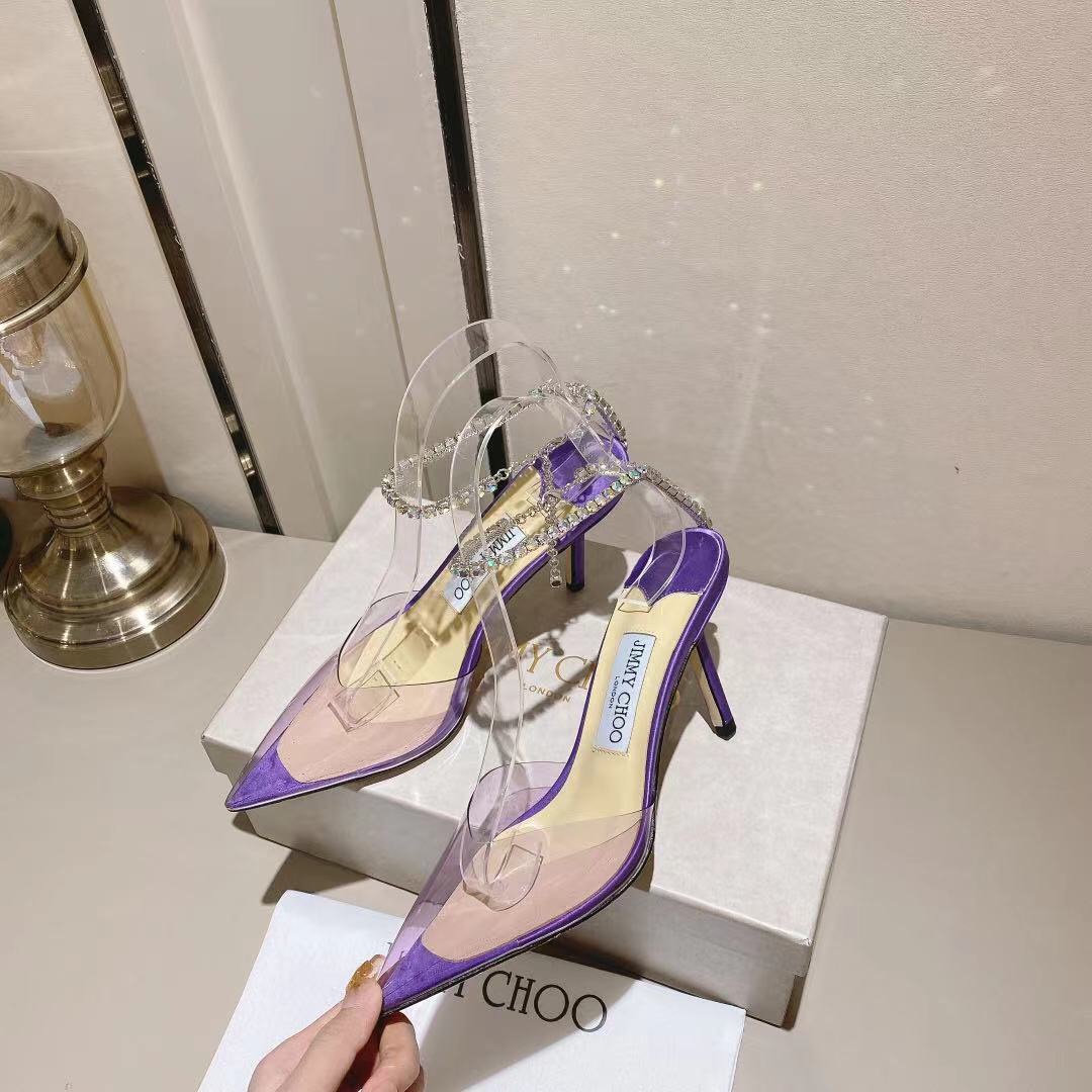 Jimmy Choo Alia Suede crystal high heels