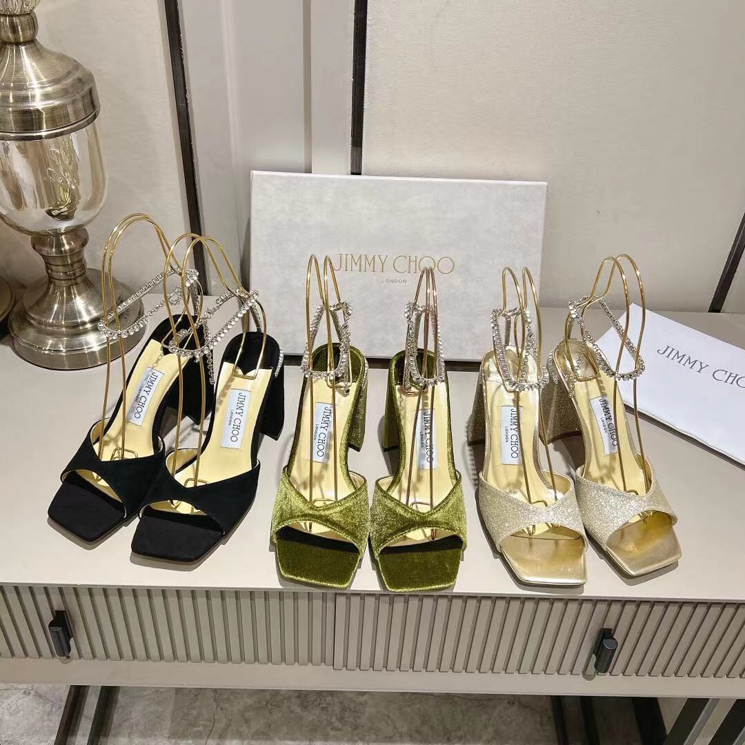 Jimmy Choo Alia Suede crystal high heels