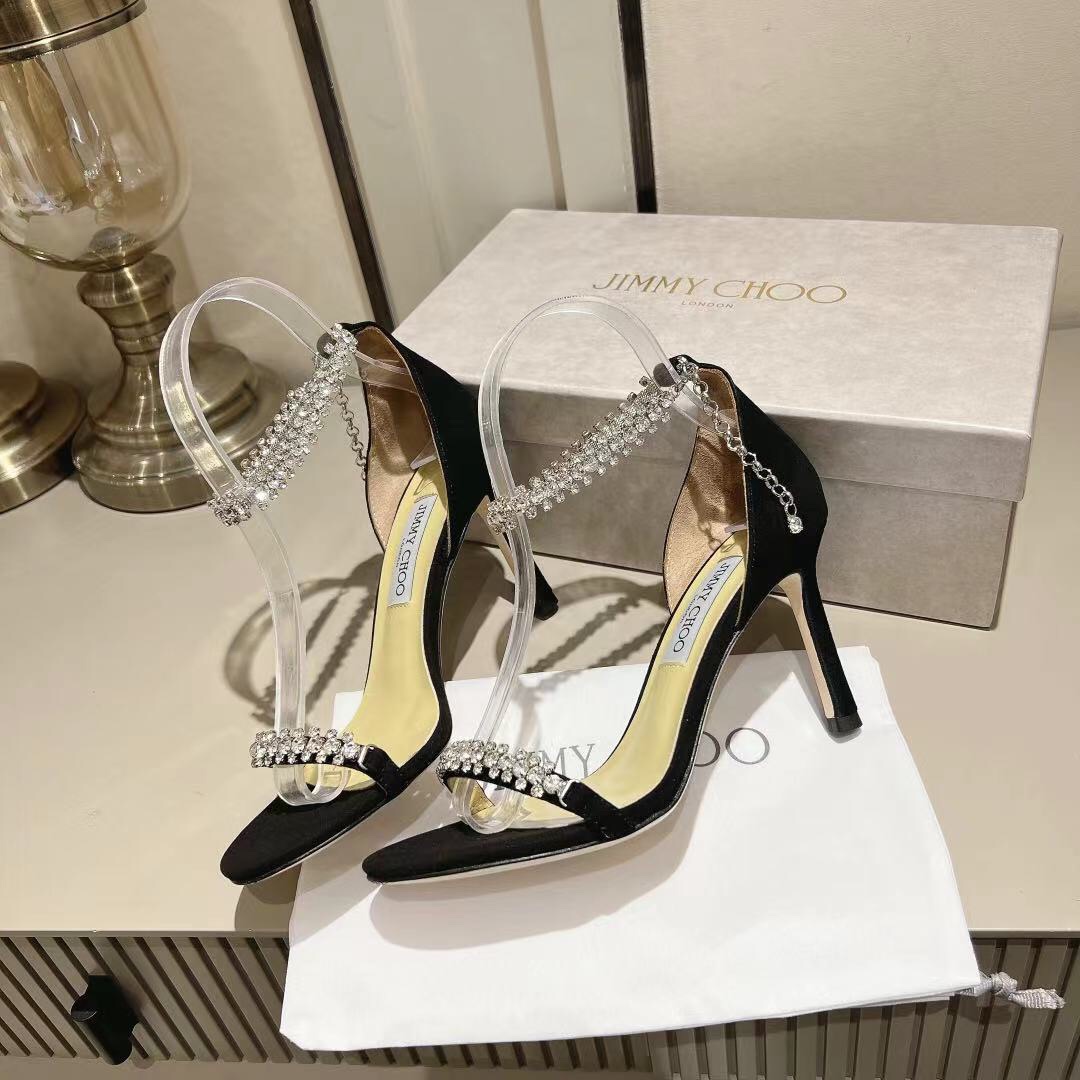 Jimmy Choo Alia Suede crystal high heels