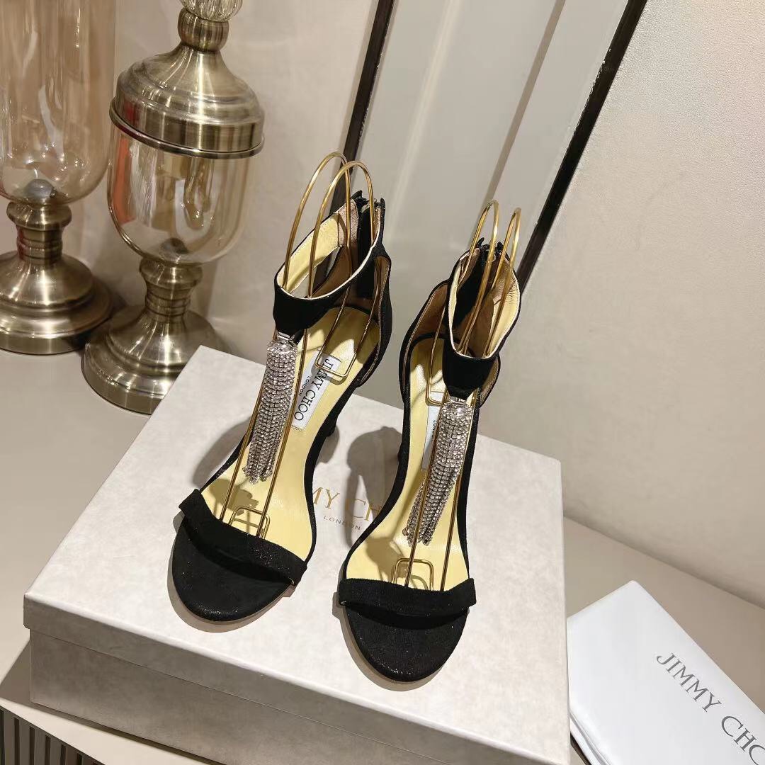 Jimmy Choo Alia Suede crystal high heels