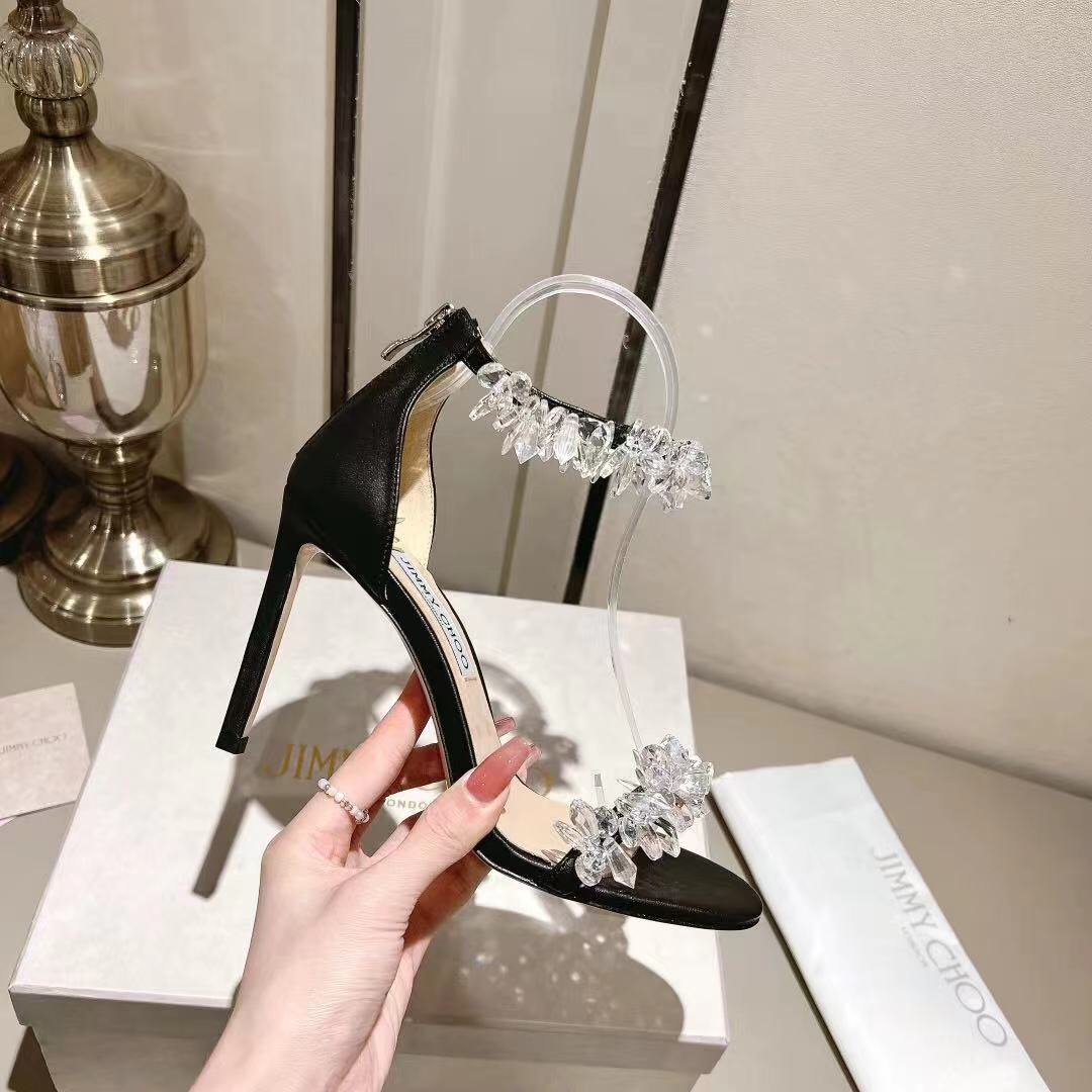 Jimmy Choo Alia Suede crystal high heels