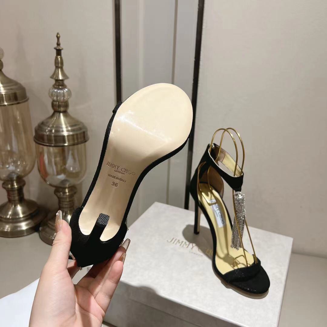Jimmy Choo Alia Suede crystal high heels