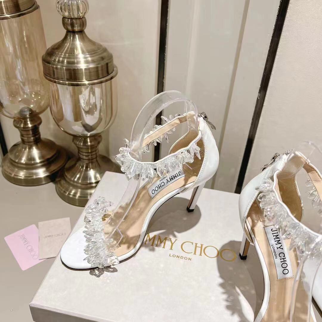 Jimmy Choo Alia Suede crystal high heels