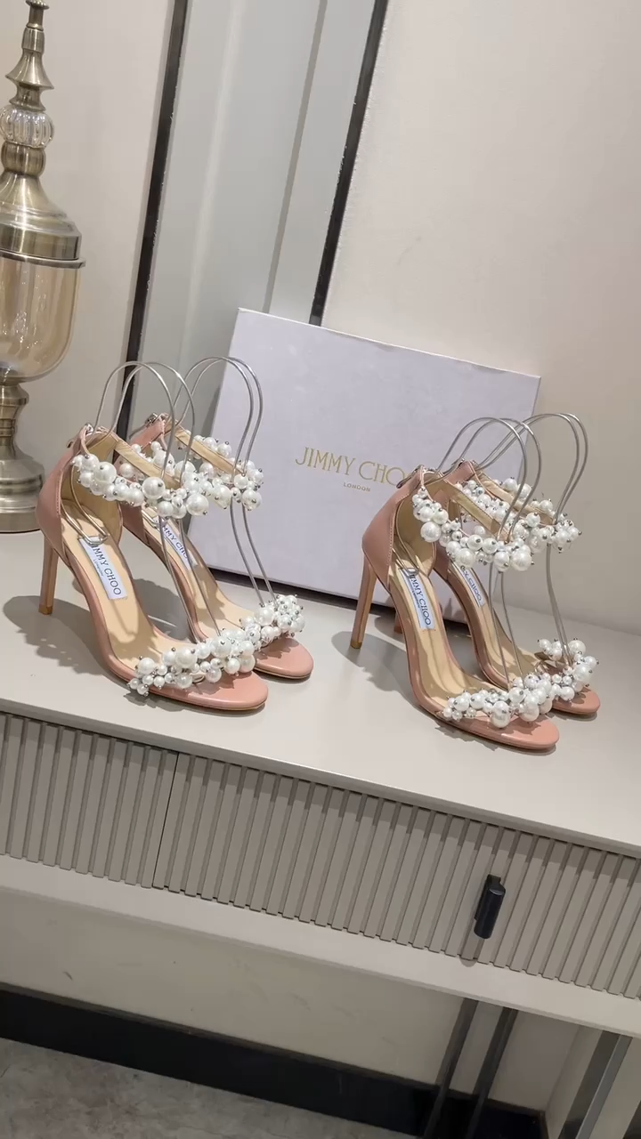 Jimmy Choo Alia Suede crystal high heels