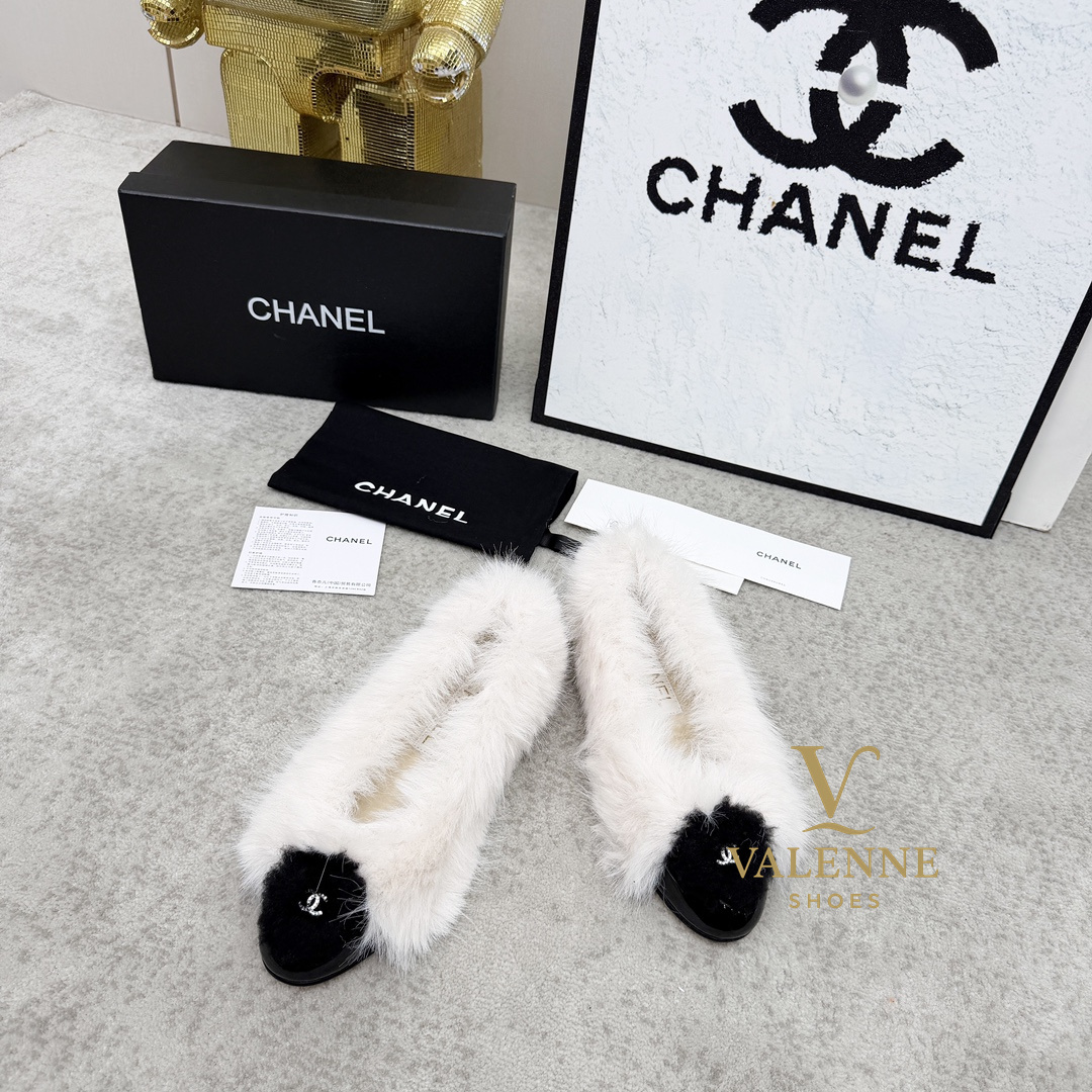 Chanel Classic Fuzzy Flat Shoes