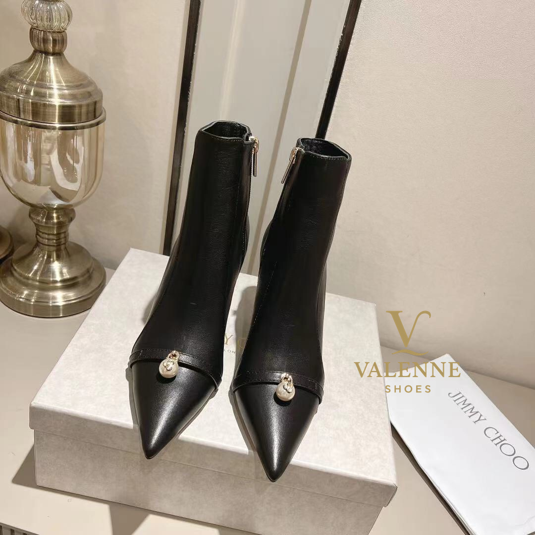Jimmy Choo Black Pointed-Toe Ankle Boots