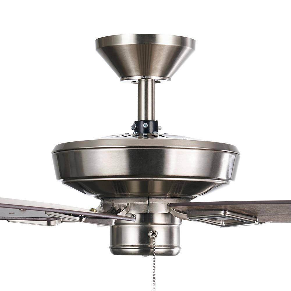 Bayfield 52 in. Indoor Brushed Nickel Dry Rated Downrod Ceiling Fan ...