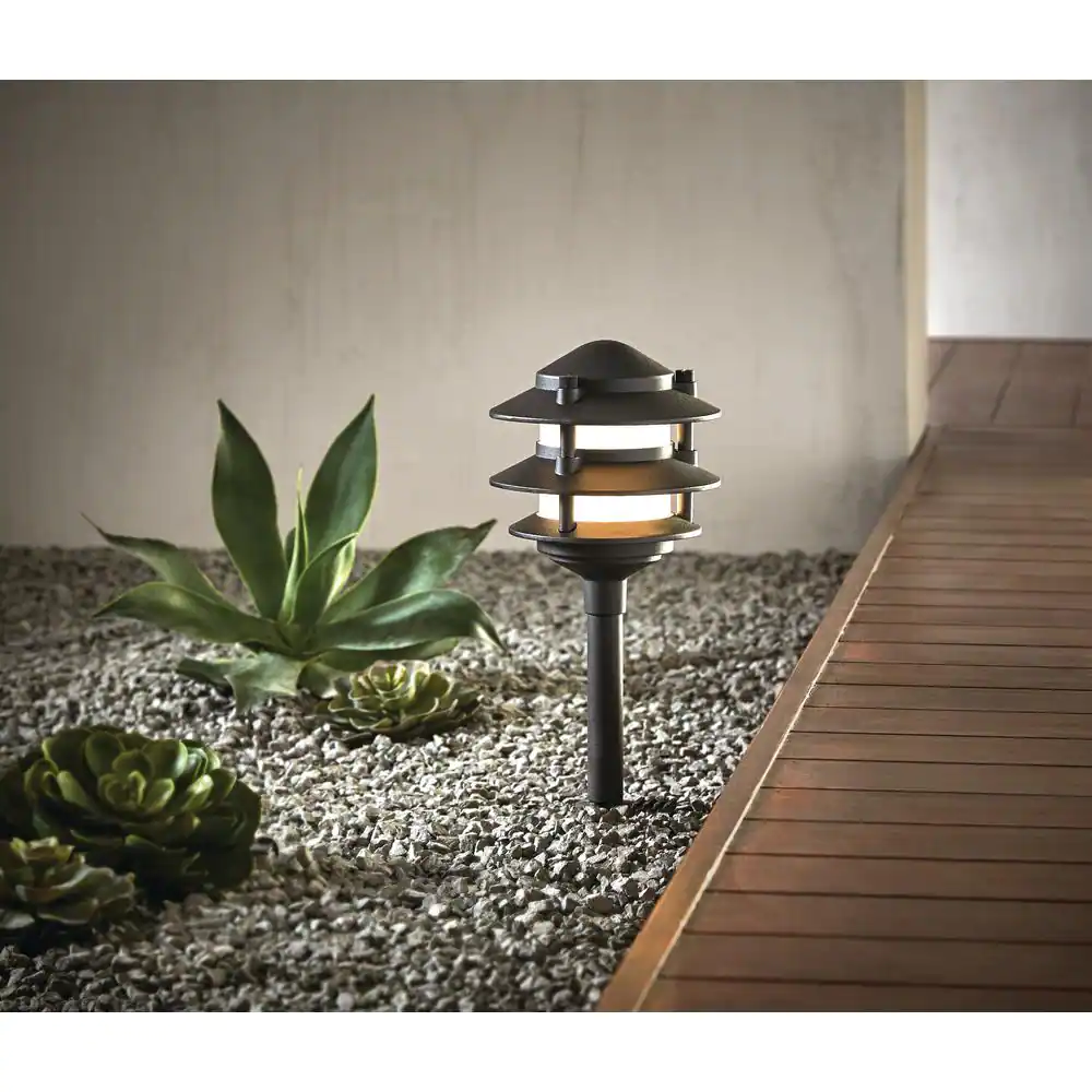 Elmore Low Voltage Black Integrated Led 3-tier Metal Outdoor Landscape 