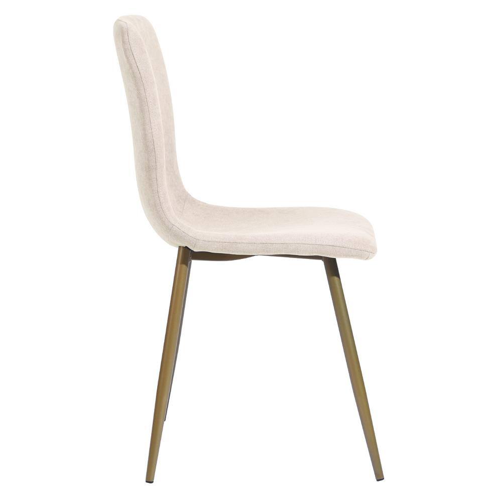Scargill Beige Textured Fabric Upholstered Dining Chairs (Set of 4)